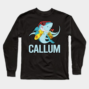 Funny Shark - Callum Name Long Sleeve T-Shirt